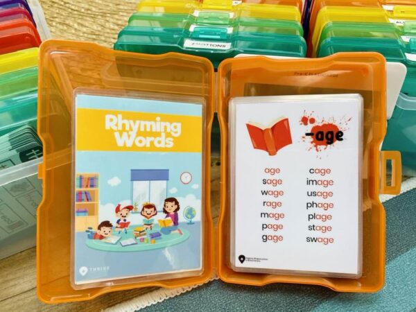 Rhyming words flashcard