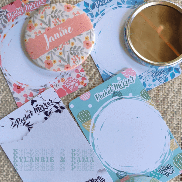 pocket mirrors and backing