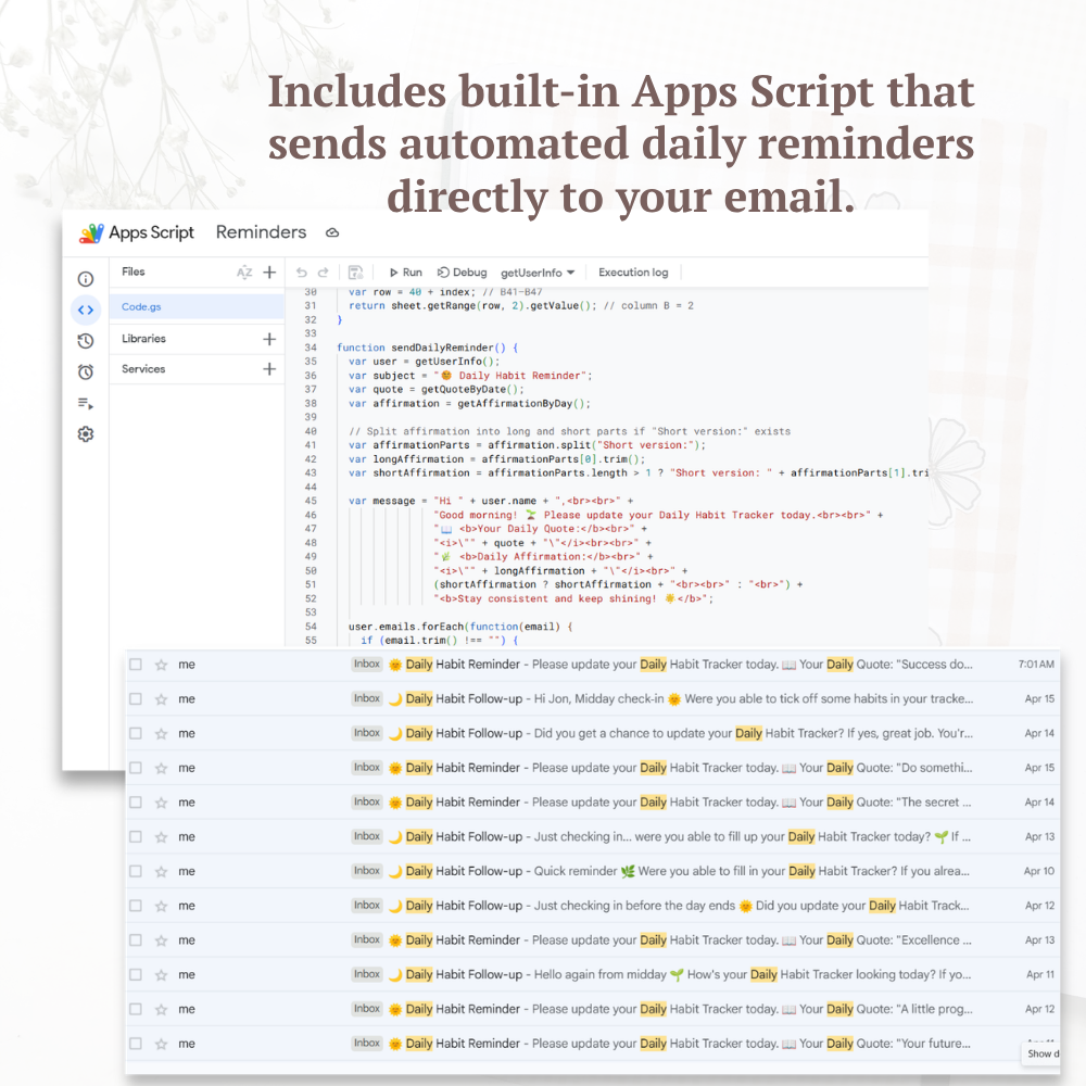 Google apps script & notification