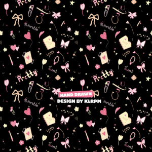 Cute Girly Seamless Pattern PNG - 01